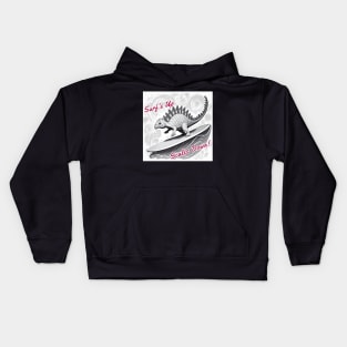 Dinosaur Surfing Funny Kids Hoodie